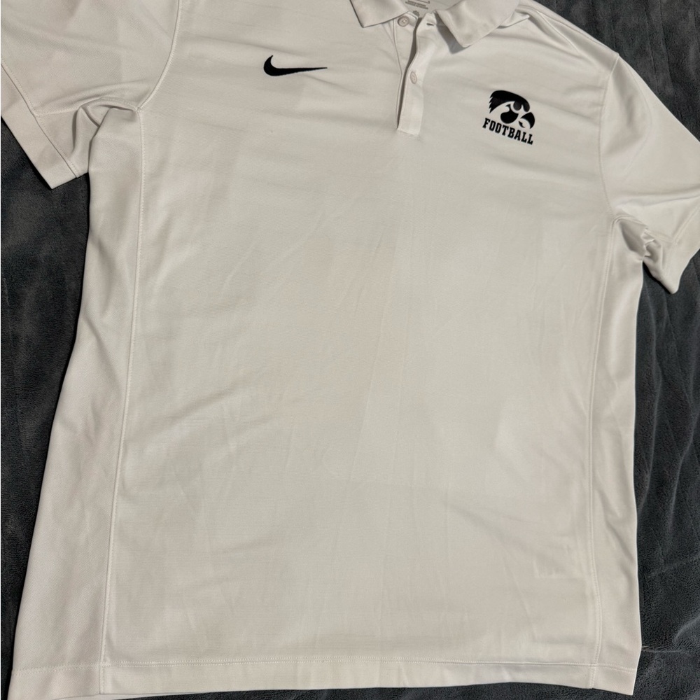 Nike White Iowa Football Black Logo